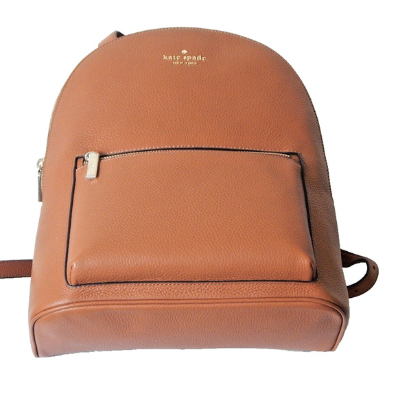 NWT Kate Spade New York LENA Leather Zipper Closure Top Handle Brown Backpack - Picture 8 of 13